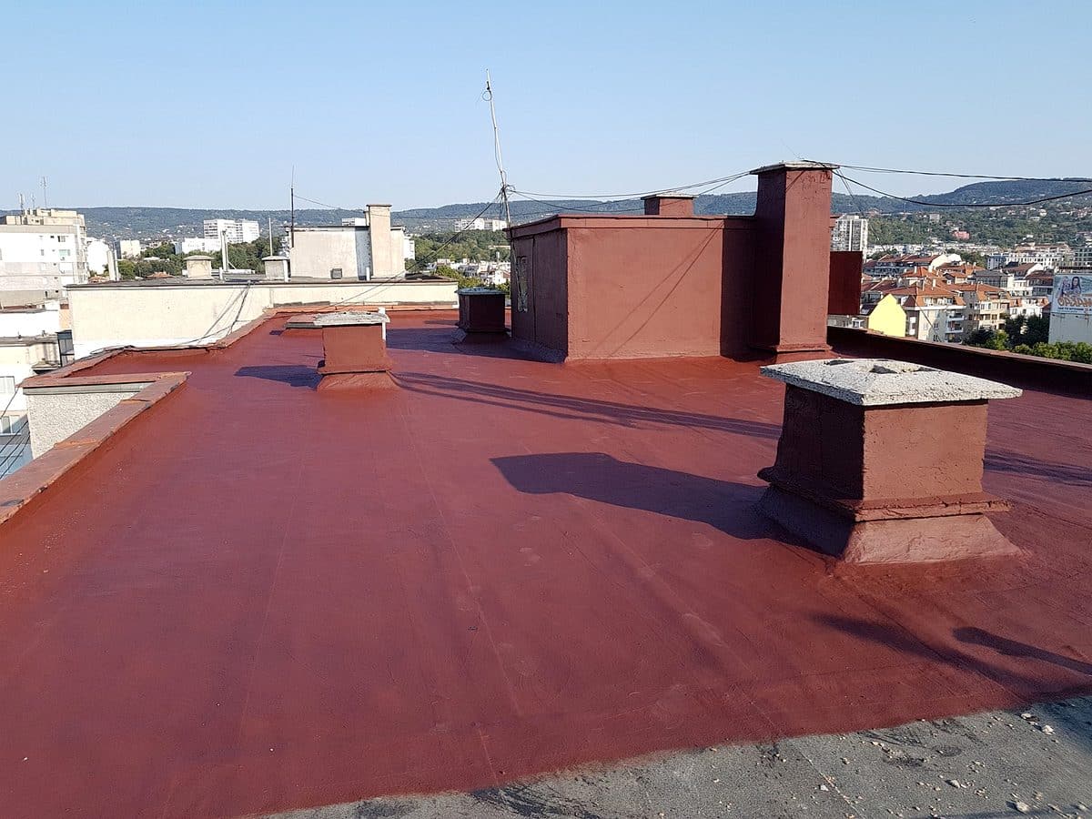 hidroizolatie terasa cu membrana bituminoasa aplicata pe acoperis plat